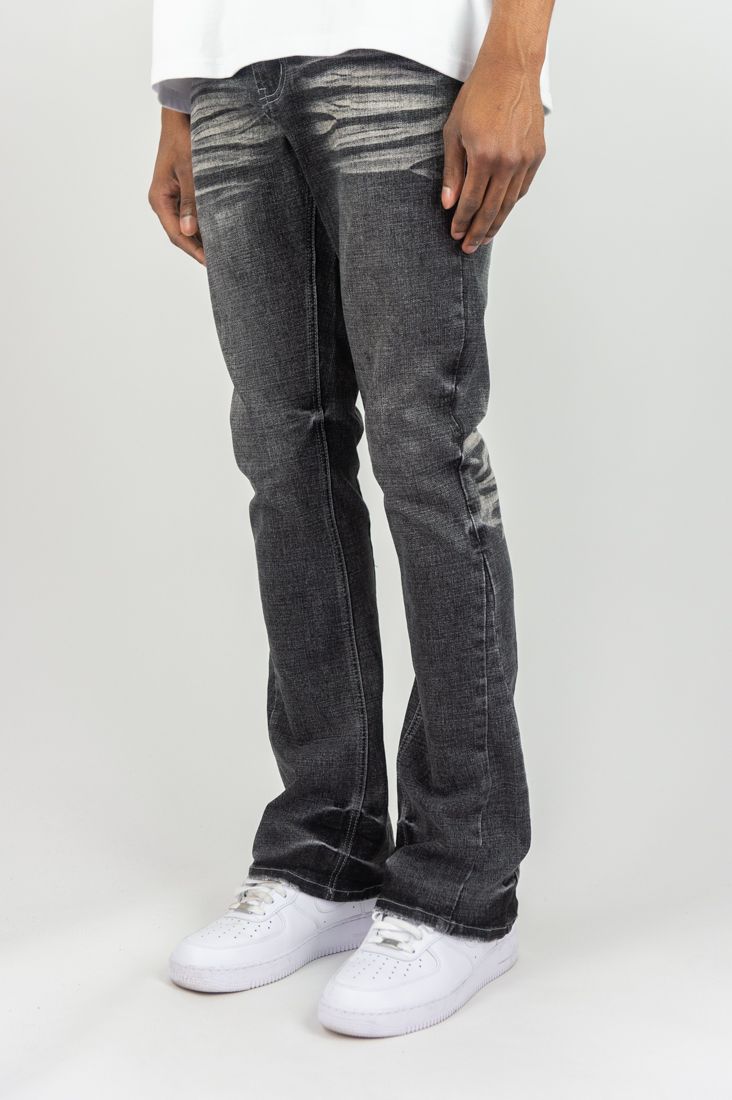 roar デニム Roar Denim 'Basic' Stacked Flare Denim In Grey Sand