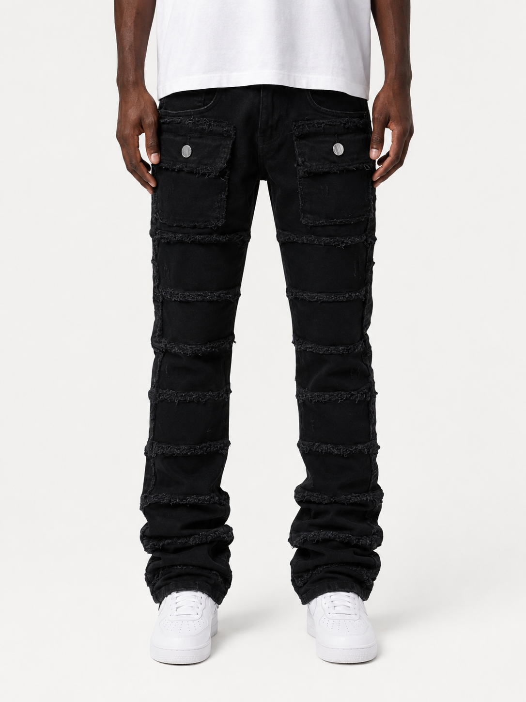 FWRD 'Patchwork True Stacked Denim' FW-33958A (Jet Black) | Fresh