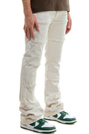 KDNK 'Panelled' Stacked Jeans KNB3267 (Cream) - FRESH N FITTED