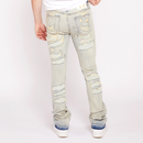 Waimea Distressed Stacked Denim In Bleach Wash