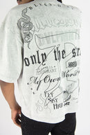 Rebel Denim 'Fearlessness' Cropped T-shirt (Grey) 752-145 - FRESH N FITTED