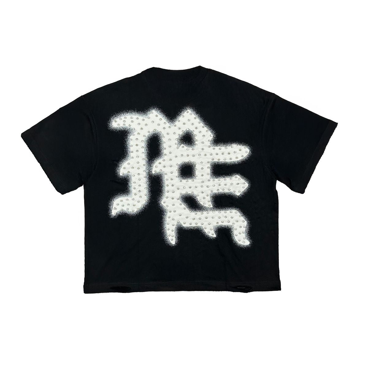 Mixed Emotion 'End' S/S Rhinestone Shirt (Black)