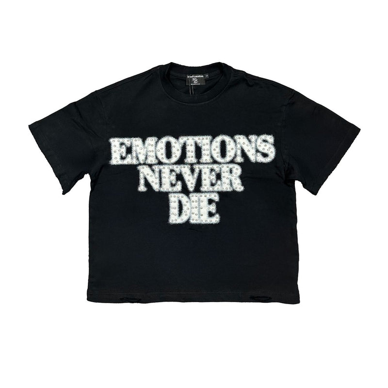 Mixed Emotion 'End' S/S Rhinestone Shirt (Black)