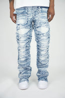 Roar Denim 'X Fray' Stacked Flare Denim (Lt.Blue) G52-641 - FRESH N FITTED