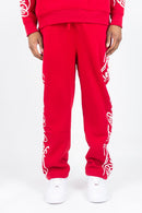 Rebel Minds 'Blessed' Fleece Sweatpants (Red) 152-411 - FRESH N FITTED