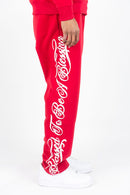 Rebel Minds 'Blessed' Fleece Sweatpants (Red) 152-411 - FRESH N FITTED