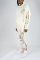 Rebel Minds 'Can't Be' Stacked Fleece Sweatpants (Cream) 152-417 - FRESH N FITTED