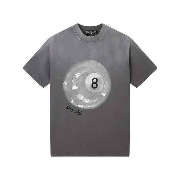 Black Label '8 Ball' Premium T-Shirt (Grey Wash) BL2003 | Fresh N