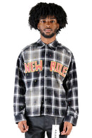 Kleep Mens Long Sleeve Cropped Button Down Shirt (Black) KW-5310 - FRESH N FITTED