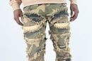 Roar Denim 'Rip & Fray' Stacked Flare Denim (Camo) G52-638 - FRESH N FITTED