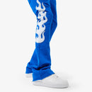 Copper Rivet Flame Stacked Sweat Pants (Royal Blue) 511536