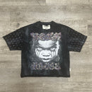 BKYS 'Rock House' Cropped Rhinestone T-Shirt (Black) T1449 - FRESH N FITTED