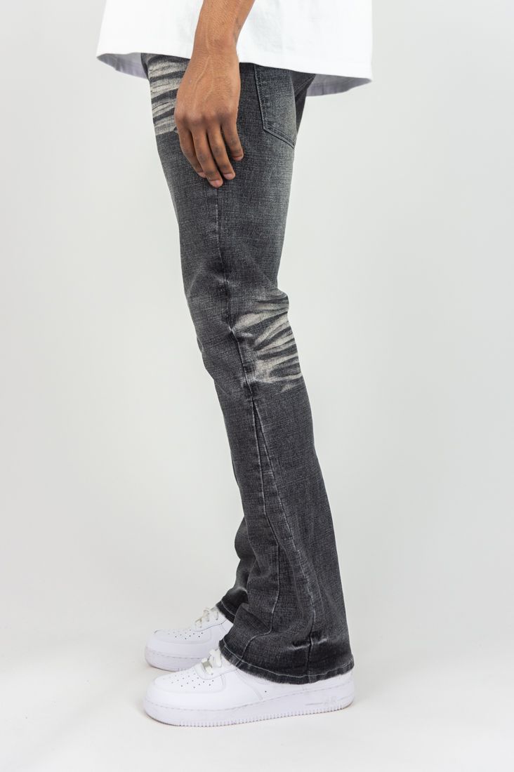 Roar Denim 'Basic' Stacked Flare Denim In Grey Sand
