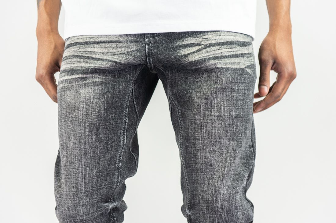 roar デニム Roar Denim 'Basic' Stacked Flare Denim In Grey Sand