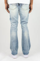 Roar Denim 'R&R' Stacked Flare Denim In Lt.Sand Blue