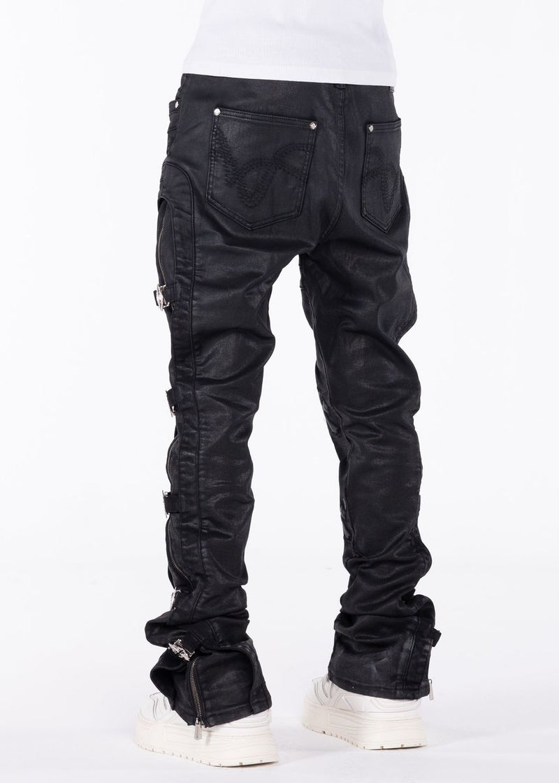 Guapi 'Black Cross Buckle' Stacked Premium Denim