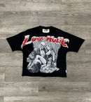 BKYS 'Love Holic' Cropped Rhinestone T-Shirt (Black) T1520 - FRESH N FITTED