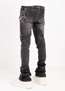 Guapi 'Obsidian Black Spider' Stacked Premium Denim