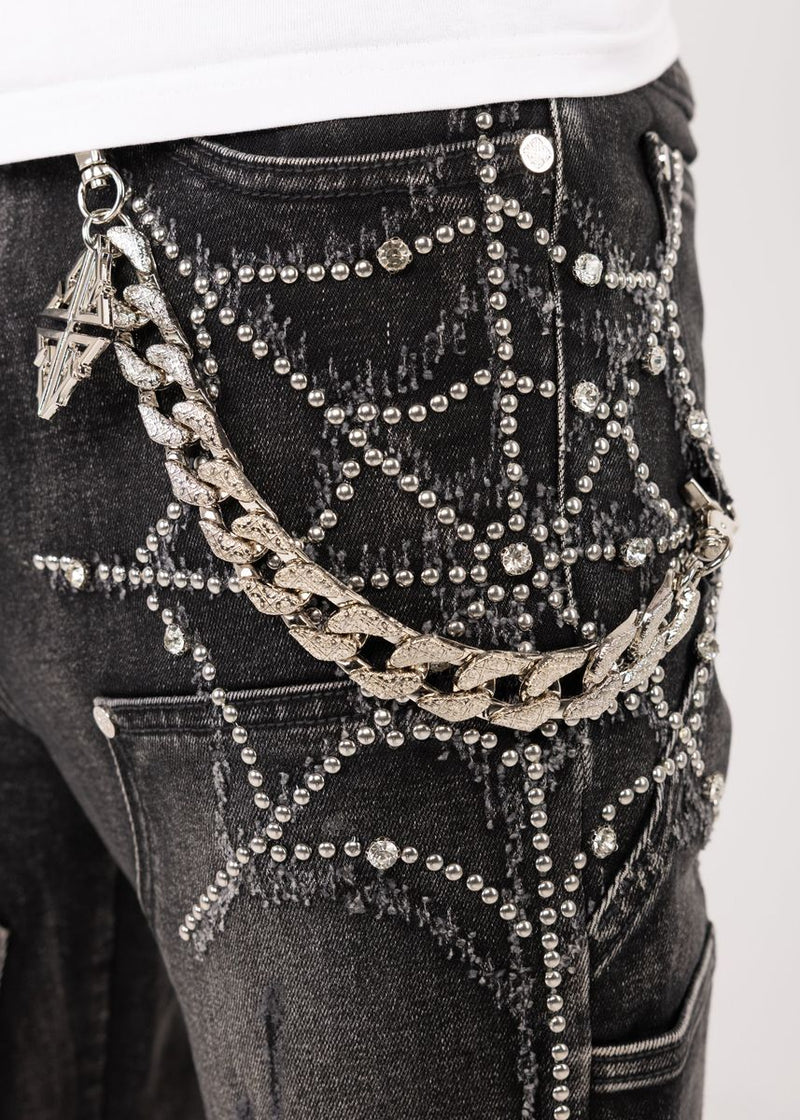 Guapi 'Obsidian Black Spider' Stacked Premium Denim