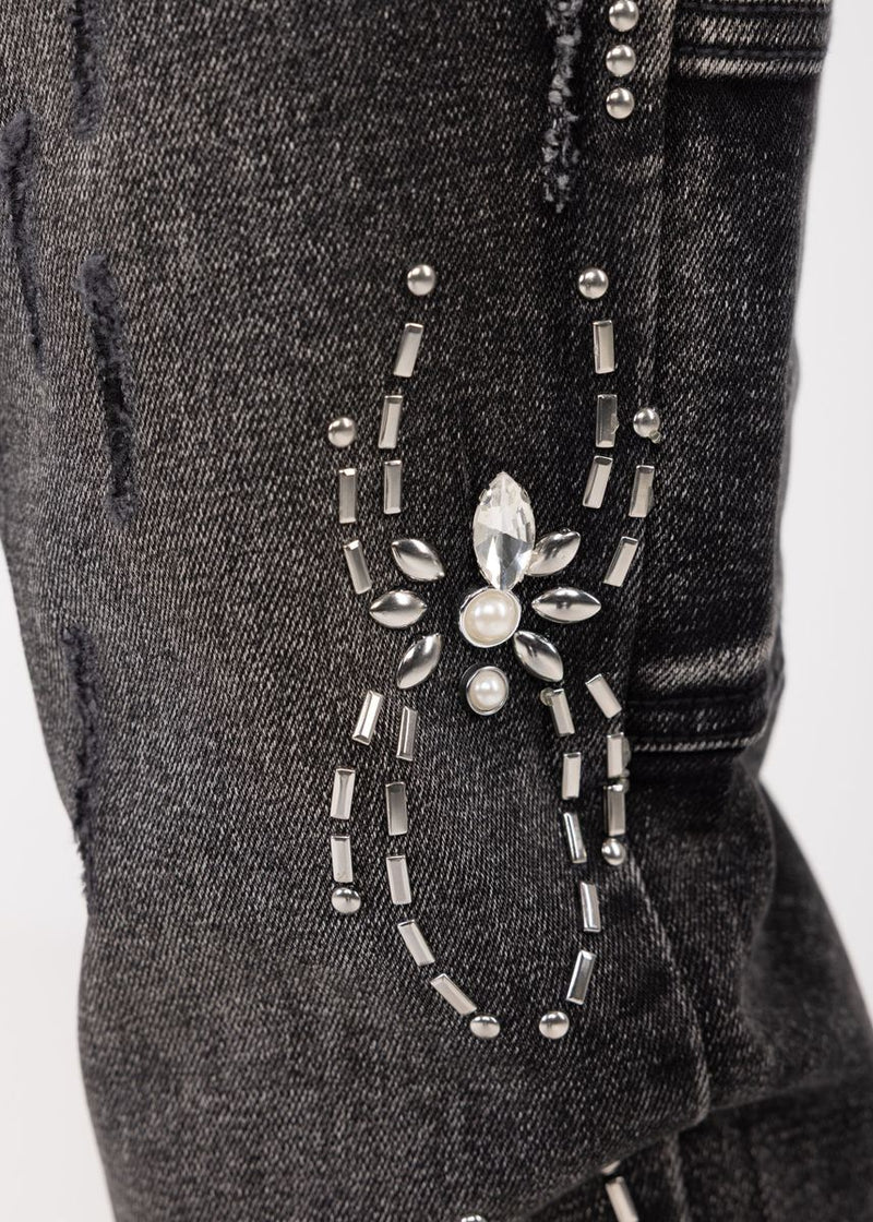 Guapi 'Obsidian Black Spider' Stacked Premium Denim