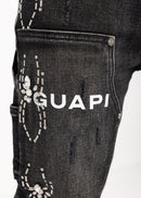 Guapi 'Obsidian Black Spider' Stacked Premium Denim