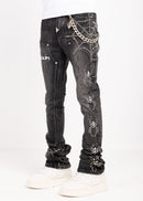 Guapi 'Obsidian Black Spider' Stacked Premium Denim