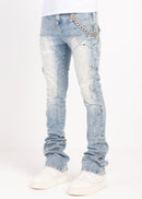 Guapi 'Aqua Blue Spider' Stacked Premium Denim