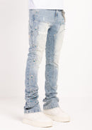 Guapi 'Aqua Blue Spider' Stacked Premium Denim