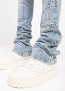 Guapi 'Aqua Blue Spider' Stacked Premium Denim