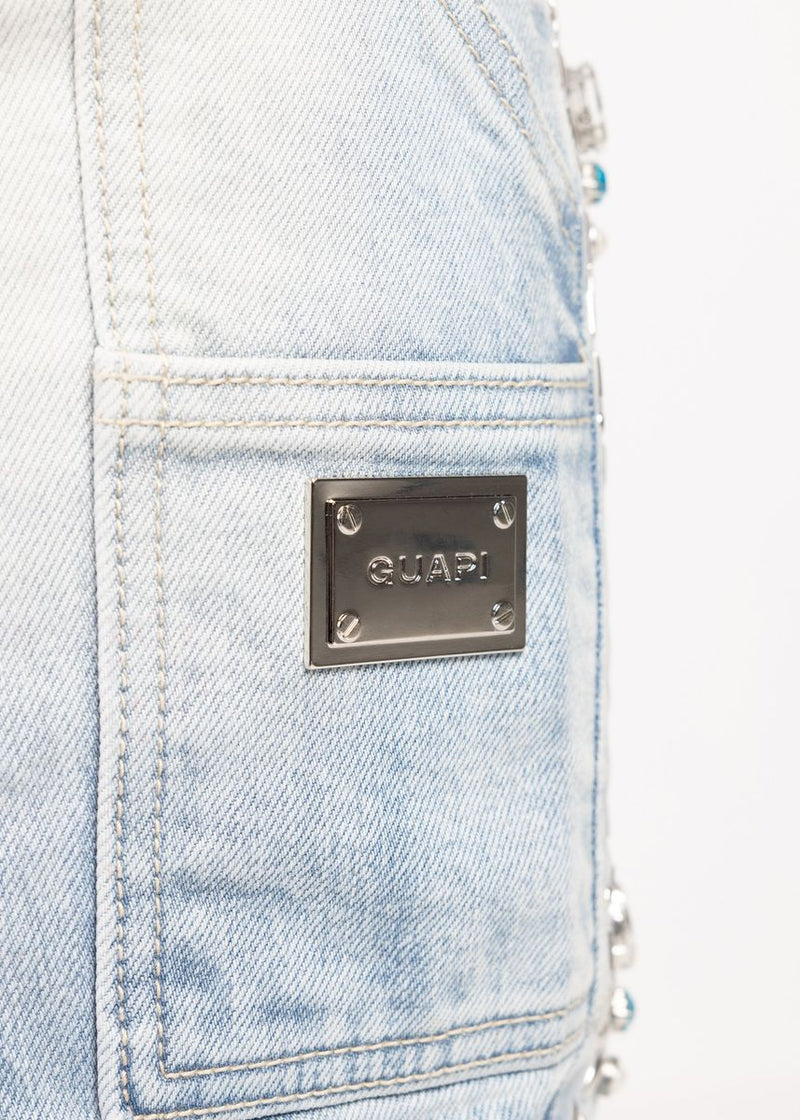 Guapi 'Aqua Blue Spider' Stacked Premium Denim