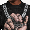 VOYAGE STUDIO Saints Necklace Tee In Black