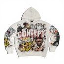 Concept LA 'Honor' Oversized Zip Up Hoodie in White