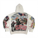 Concept LA 'Honor' Oversized Zip Up Hoodie in White