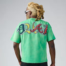 DUAA 'Tropical' Rhinestone T-Shirt in Washed Green