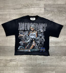 BKYS Mens ‘Motor Sport' Oversized Cropped T-Shirt in Black