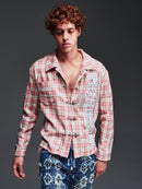 Guapi 'French Rose' Plaid Shirt in Pink/White