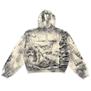 RARE PEACE 'Forever' Pull Over Rhinestone Air Brush Jacket in Ecru