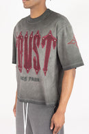 Men’s Rebel Denim 'TRVST' Oversized French Terry T-shirt in Grey