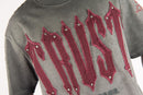 Men’s Rebel Denim 'TRVST' Oversized French Terry T-shirt in Grey