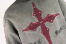 Men’s Rebel Denim 'TRVST' Oversized French Terry T-shirt in Grey
