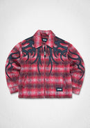 Men's First Row ‘Shadow Worship’ Plaid Shacket - Crimson