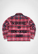 Men's First Row ‘Shadow Worship’ Plaid Shacket - Crimson