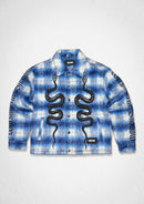 Men's First Row ‘Twin Snakes’ Plaid Shacket - Blue