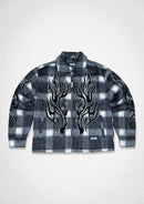 Men's First Row ‘Midnight Flame’ Plaid Shacket - Black