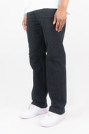 Men's Roar Denim 'Distressed' Straight Denim in Jet Black