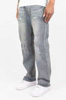 Men's Roar Denim 'Distressed' Straight Denim in LT. Dirty Tint