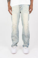 Men's Roar Denim 'Distressed' Straight Denim in LT. Sand Blue