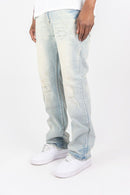 Men's Roar Denim 'Distressed' Straight Denim in LT. Sand Blue