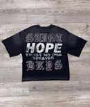 BKYS Mens ‘Saint’ Oversized Cropped T-Shirt in Black