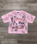 BKYS Mens ‘Born Again' Oversized Cropped T-Shirt in Pink
